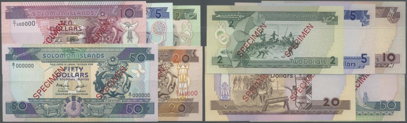 Solomon Islands: complete set of 5 pcs from 2 to 50 Dollars ND P. 18s-22s all Sp...
