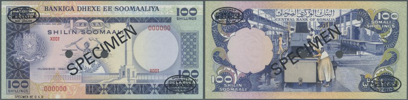Somalia: 100 Shillings 1980 Specimen P. 28s in condition: UNC.
