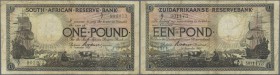 South Africa: 1 Pound 1921 P. 75, used with several folds and stain in paper, borders a bit worn, minor pinholes at left, no repairs, condition: F- to...