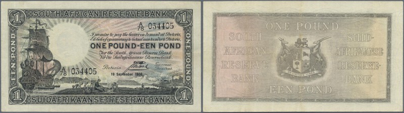 South Africa: 1 Pound 1938 P. 84d, light handling in paper, no strong folds, con...