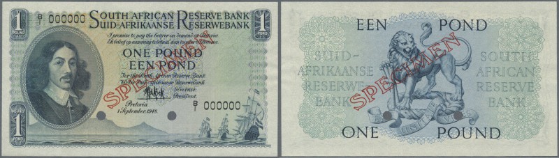 South Africa: 1 Pound September 1st 1948 SPECIMEN, P.92as, slightly wavy paper, ...