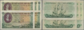 South Africa: set of 5 notes of 5 Pounds P. 96, 97 containing the dates 1952,1950,1958,1959, all notes in condition: XF. (5 pcs)