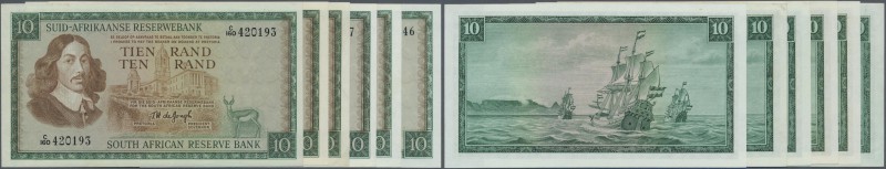 South Africa: set of 6 notes of 10 Rand, different issues containing 2x with tit...