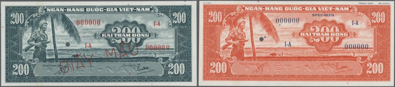 South Vietnam: large set of 11 separately printed front and back side proofs (to...