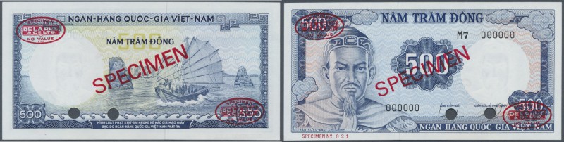 South Vietnam: 500 Dong ND(1964-66) Specimen P. 23s, 2 cancellation holes, speci...