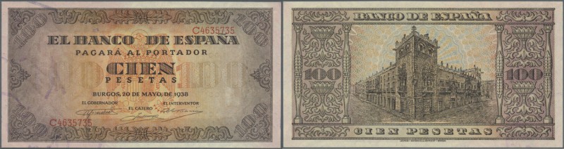 Spain: 100 Pesetas 1938 P. 113 in crisp condition: UNC.