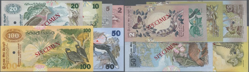 Sri Lanka: Central Bank of Ceylon set with 6 Banknotes of the ”Animals” series 1...