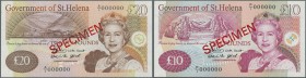 St. Helena: set of 2 Specimen notes 10 and 20 Pounds ND(1998-2012) P. 12s, 13s in condition: UNC. (2 pcs)
