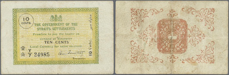 Straits Settlements: 50 Cents 1917-1920 P. 6c, used with stronger center fold, l...