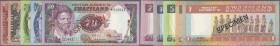 Swaziland: set of 5 Collectors Series Specimen with regular serial number and maltese cross prefix containing the CS1 version of P. 1-5 all in conditi...