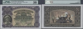 Switzerland: 1000 Franken 1947 P. 37h, condition: PMG graded 50 aUNC.