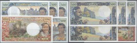 Tahiti: set of 5 notes containing 1000 and 500 Francs ND P. 27d, 25b, 25d, all in condition: UNC. (5 pcs)