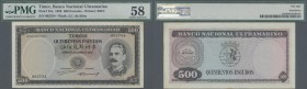 Timor: Banco Nacional Ultramarino 500 Escudos 1959, P.25a, some small folds and tiny spots at upper right corner, PMG graded 58 Choice About Unc