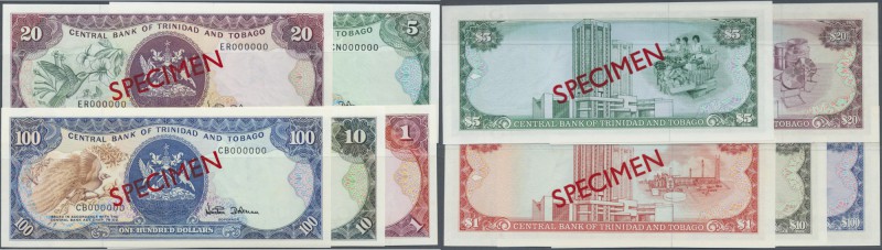 Trinidad & Tobago: set of 5 different SPECIMEN banknotes containing 1, 5, 10, 20...
