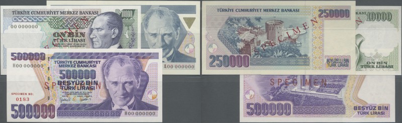 Turkey: set of 8 Specimen banknotes containing the Picks 199s, 201s,203s, 205s,2...