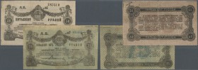 Ukraina: Zhytomyr Branch of People's Bank (Житомирское Отделение Народного Банка), set of 2 notes containing 50 and 75 Rubles 1919 P. S344-S345, both ...