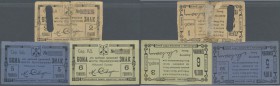 Ukraina: Proskurivsky Miysky Bank (Проскурiвський Мiйський Банк), set of 3 notes containing 2 Hriven - 1 Karbovanez 1919 K.5.53.1 (Torn and taped, G),...