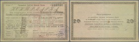 Ukraina: People of Radomska County Executive (Радомиська Повiтова Народня Управа), 20 Rubles ND(1919) K.5.54.4, center fold, handling in paper, no hol...