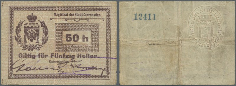 Ukraina: Magistrat der Stadt Czernovitz, 50 Heller ND(1914) K.14.1.2, used with ...