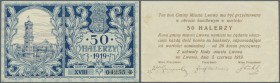 Ukraina: Gmina miasta Lwowa, 50 Halerzy 1919 K.14.2.NL, used with center fold and handling in paper, no holes or tears, paper still with crispness, co...