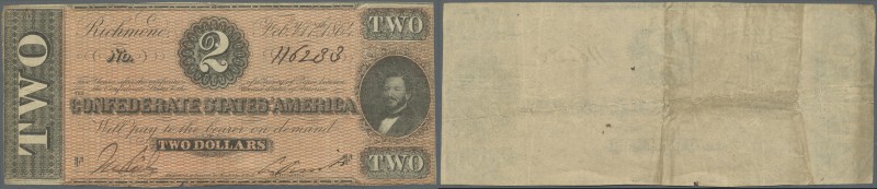 United States of America - Confederate States: 2 Dollars February 17th 1864, P.6...