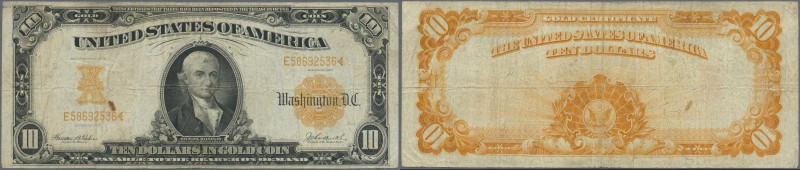 United States of America: 10 Dollars 1907 Gold Certificate P. 271, used with sev...