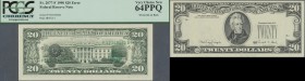 United States of America: 20 Dollars 1990 Fr#2077-F, ERROR print, seals, block numbers and serial numbers missing on front and printed on back, condit...