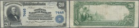 United States of America: Serie von 1902 - 7446, 20 Dollar vom 18.10.1904, der National Currency-Schein wurde von der Commercial National Bank of Wash...