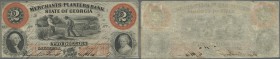 United States of America: Georgia, The Merchants and Planters Bank 2 Dollars 1859, P.NL, several folds and creases, traces of tape on back. Condition:...