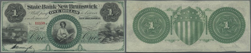 United States of America: New Jersey, State Bank at New Brunswick 1 Dollar 18xx ...