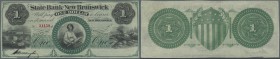 United States of America: New Jersey, State Bank at New Brunswick 1 Dollar 18xx remainder, P.NL, hand cut from the paper sheet in perfect UNC conditio...