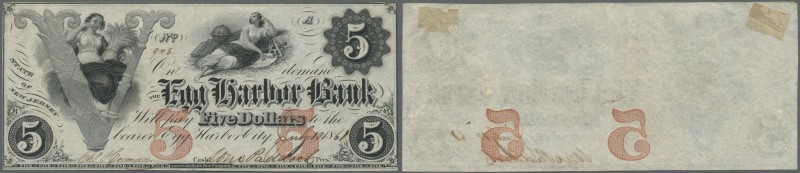 United States of America: New Jersey, The Egg Harbor Bank 5 Dollars July 10th 18...