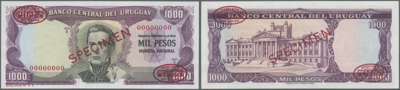 Uruguay: 1000 Pesos 1967 Specimen P. 49s in condition: UNC.