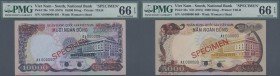 Vietnam: set of 2 Speicmen notes containing 5000 and 10.000 Dong ND(1975) P. 35s, 36s, both PMG graded 66 Gem UNC EPQ. (2 pcs)