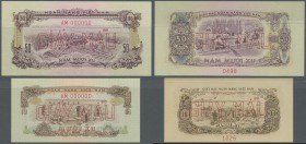 Vietnam: set of 2 SPECIMEN notes containing 10 and 50 Xu 1975 P. 37s and 39s, both in condition: UNC. (2 pcs)