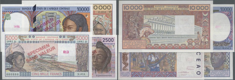 West African States: large Set of 14 Specimen notes from West African States & C...