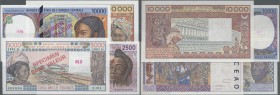 West African States: large Set of 14 Specimen notes from West African States & Central African States containing: 500 Francs 1990 Togo, 2500 Francs 19...