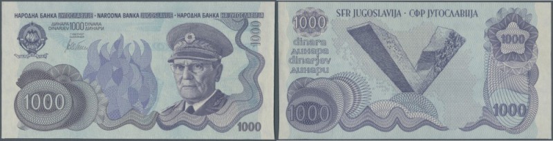 Yugoslavia: 1000 Dinars ND(1978) not issued banknote, first time seen in blue co...