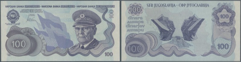 Yugoslavia: 100 Dinars ND(1978) not issued banknote, first time seen in blue col...