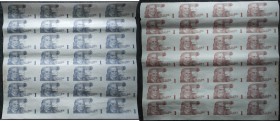 Testbanknoten: complete and uncut sheet of 28 test notes DE LA RUE CURRENCY portrait Newton, without underprint, front and back show the same style, o...