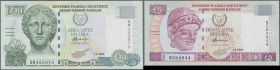 Cyprus: set of 4 notes containing 1 Pound 2004 (2x), 5 Pounds 2003 and 10 Pounds 2005, in condition: UNC. (4 pcs)