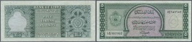Libya: 5 Pounds L.1963 P. 31, used with folds and creases, no holes or tears, still strong paper and original colors, condition: F to F+.