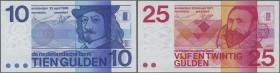 Netherlands: set of 3 banknotes 5 to 25 Fulden 1968/73 P. 91, 92, 95, all in condition: UNC. (3 pcs)