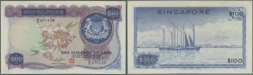 Singapore: 100 Dollars ND(1967-73) P. 6d, light vertical bend, hard to see, condition: aUNC.