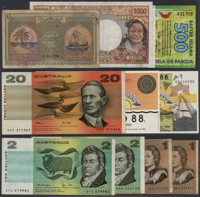 Australia: small lot with 10 Banknotes and advertising notes from Australia incl...