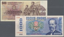Czechoslovakia: huge set with 22 Banknotes Czechoslovakia from the 1950's up to the 1980's containing for example 500 Korun 1973 and 1000 Korun 1985 (...