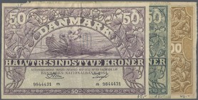 Denmark: lot with 22 Banknotes from 1914 till 1970's from 1 to 100 Kroner including 50 Kroner 1941 P.32, 50 Kroner 1954 P.38, 100 Kroner 1941 P.33 and...