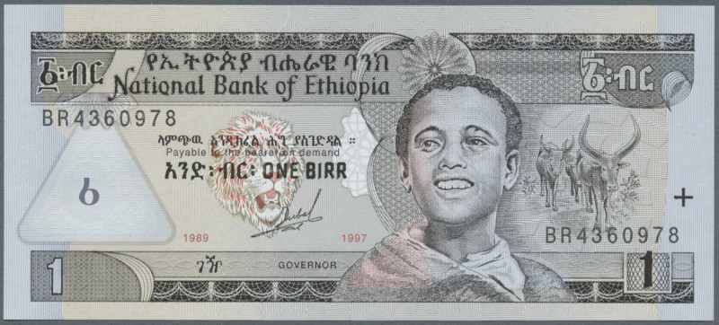 Ethiopia: 1969/1997 (ca.), ex Pick 30-46, quantity lot with 277 Banknotes in goo...