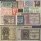 Greece: set with 12 Banknotes Ionian Islands and Cassa Mediterranea comprising 1, 5, 10, 50, 100, 500 and 1000 Drachmai 1941 P.M11-M17 and 5, 10, 50, ...