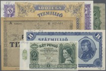Hungary: huge set with 49 Banknotes Hungary from the 1930's up to the hyperinflation issues in the 1940's comprising for example 10 Pengö 1929 (P.96),...